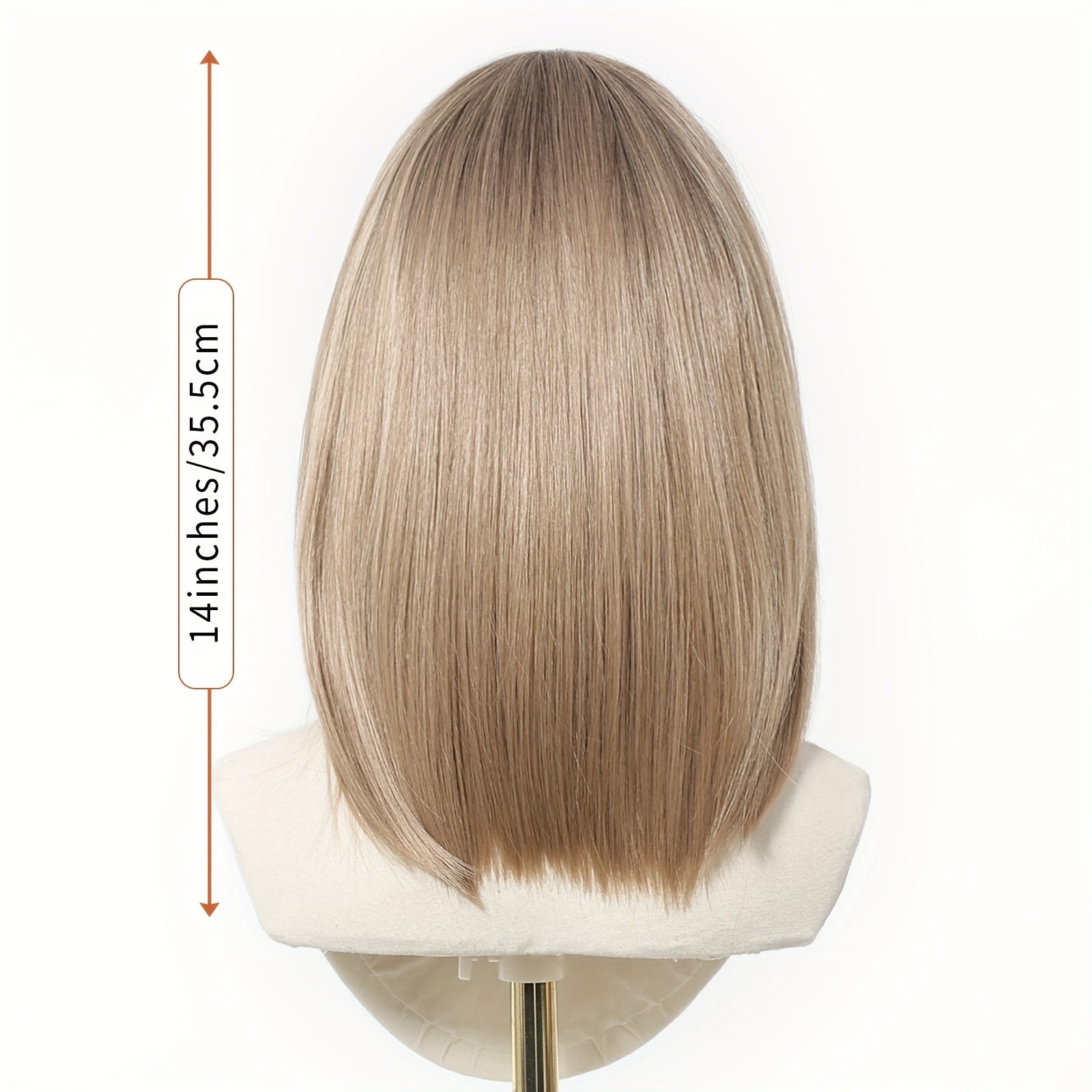 13x6 HD Transparent Lace Front Wig 14Inch Highlight Brown Color Short Bob Synthetic Lace Wig Glueless Lace Wig with Pre Plucked Natrural Hairline Daily Wear Party-Natural Look & Comfort Fit Elegant Style Versatile for Woman