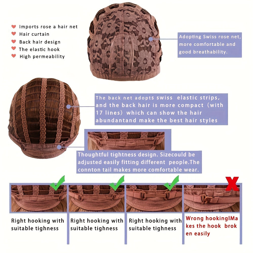 1pc White Golden Gradient Ombre Middle-Length Wig with Side-Parted Bangs for Women, Suitable for Daily Wear and Various Occasions