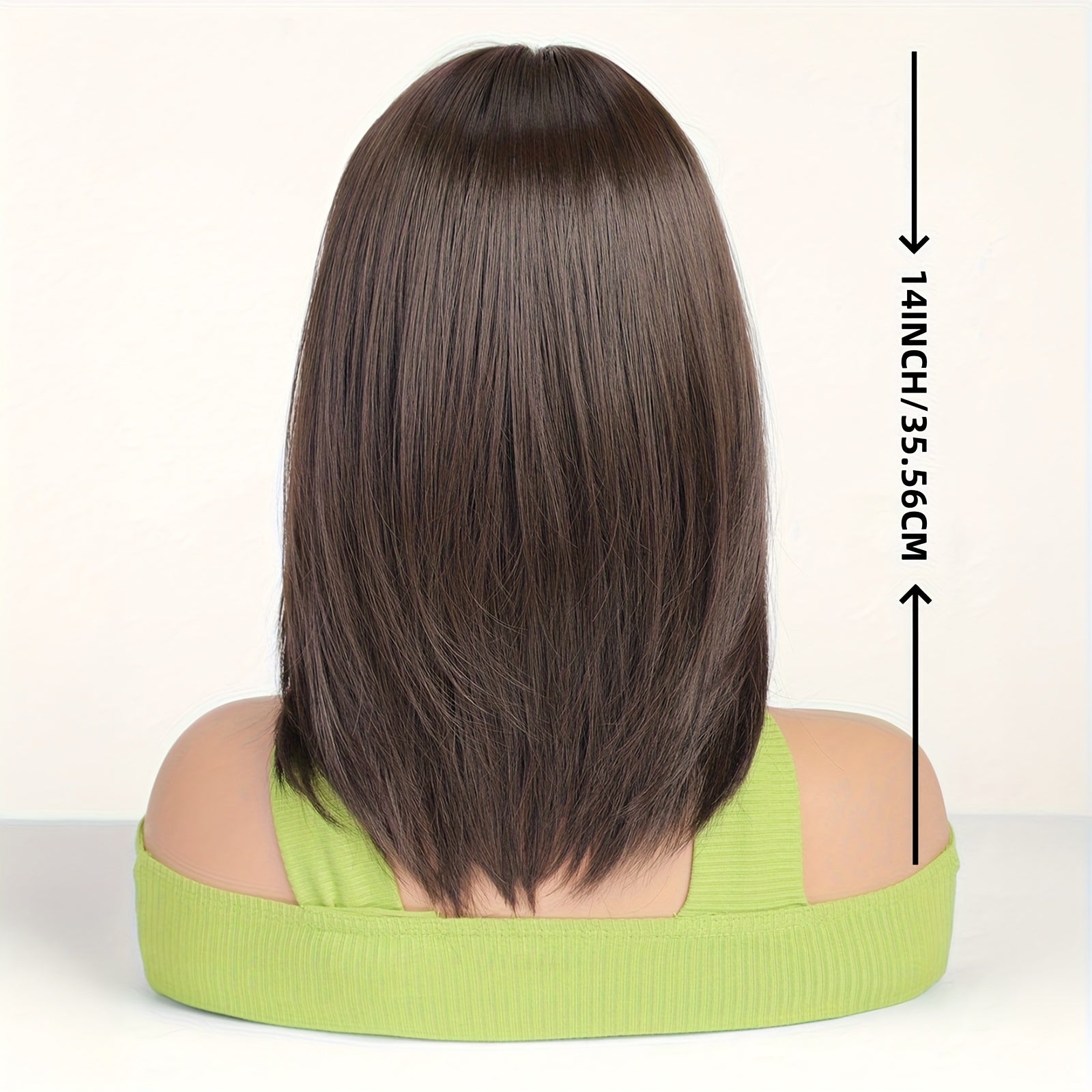 Women' Short Wig with Bangs - -Resistant Synthetic Straight Hair, No Lace Front Suitable for Women, -Stylable Fiber for Curling\u002F, Daily Wear, Parties, Travel & Quick Wigs ( & Lightweight)